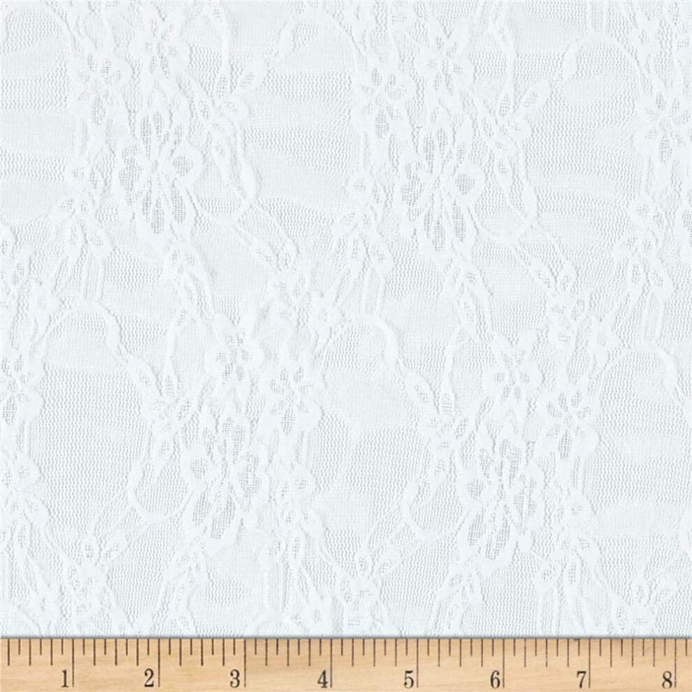 Giselle Stretch Floral Lace White  Fabric by the Yard-image-OPC-PFRM8Y9-NEW