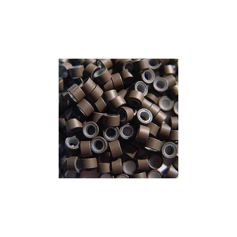 Individuelles Zubeh?R Unisex Brown 500 Pcs 5Mm Medium #4 Color Silicone Lined Micro Rings Links Beads Linkies For I Tip Bonded Feather Hair Extensions
