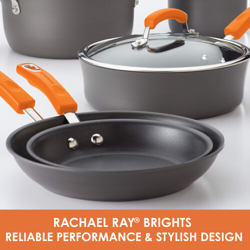 Sarah Jessica Parker Rachael Ray Brights Hard-Anodized Aluminum Nonstick Cookware Set with 2