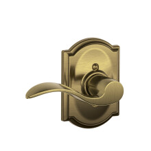 SCHLAGE Accent Lever with Camelot Trim Non-Turning Lock in Antique Brass - Left Handed