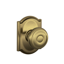 SCHLAGE F10 GEO 609 CAM Camelot Collection Georgian Passage Knob  Antique Brass