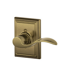 SCHLAGE Accent Lever with Addison Trim Non-Turning Lock in Antique Brass - Right Handed
