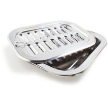 Sur La Table 12 x 9 Stainless Steel Broiler Pan includes Broiler Rack and Pan Silver