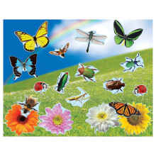 Fun Express - Real Bugs & Flowers DIY Sticker Scenes - Stationery - St