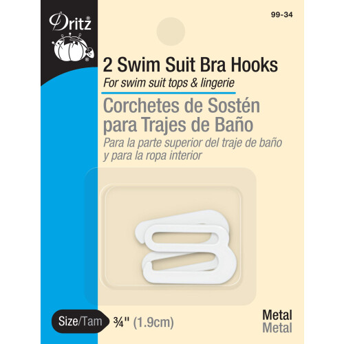 Dritz 99-34 Metal Swim Suit ganchos Branco de 3/4 polegadas 2-Count