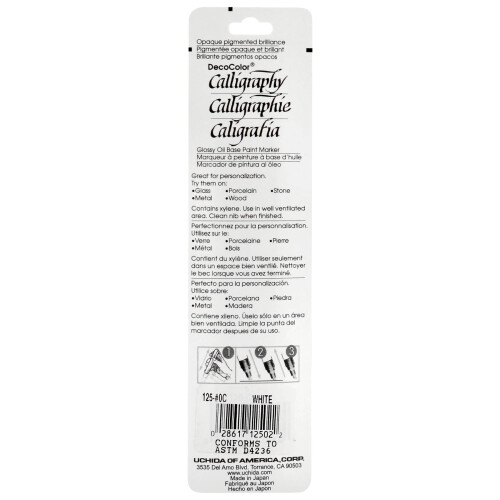 Uchida 125-C-0 Marvy Chisel Point Pen Tip Calligraphy Paint Marker  Wh 1