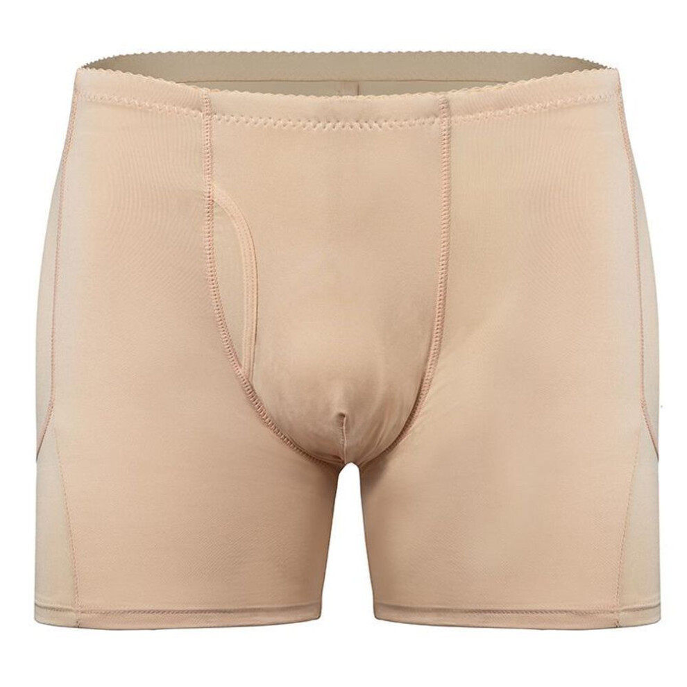 (nude, XXL) Men&apos;s Ass Padded Boxer Briefs Hip Enhancer Panties Booty Lifter Butt Shaper Fake Ass Pads Underwear Push Up Shorts Seamless Underpants Bum Buster