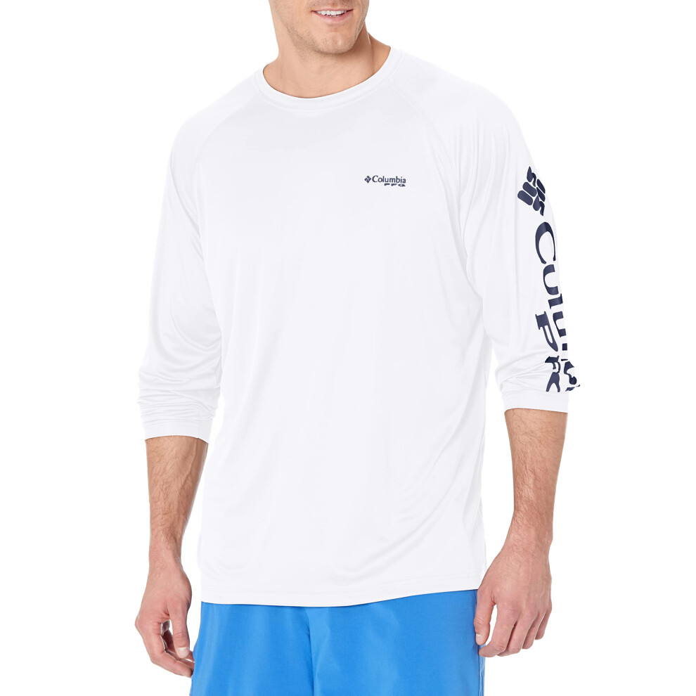 columbia Mens Terminal Tackle Long Sleeve Shirt WhiteNightshade Logo