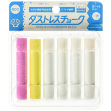 Rikagaku Dustless Chalk  6-Piece  Assorted Color (DCC-6-3C)