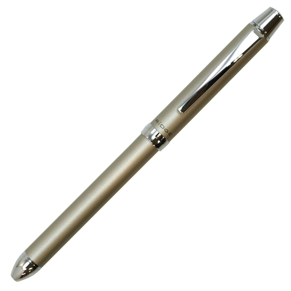 Pilot BKTR-3SR-CGD RiDGE Multi-Color Ballpoint Pen  0.03 inches (0.7 mm)  Oil-Based (Black  Red  Blue) (Champagne Gold Shaft)