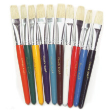 ChenilleKraft Color Coded Flat Stubby Brushes Assortered Colours Class Pack 10/Set (5184)