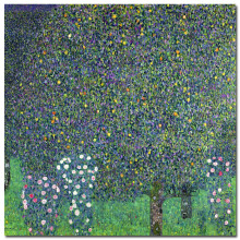 Rosor under trden 1905 av Gustav Klimt 18x18-tums vggkonst p canvas