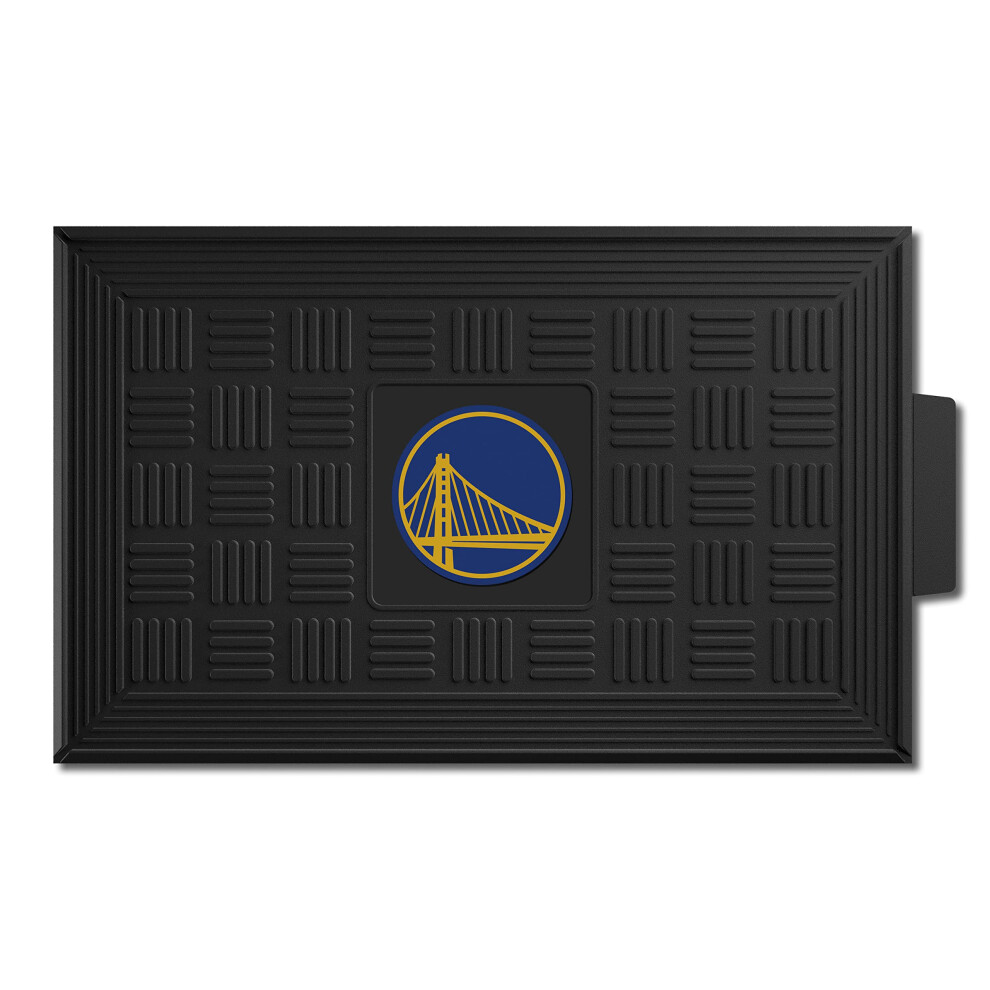 Tapis de porte en vinyle FANMATS NBA Golden State Warriors Noir 19""""x30""""