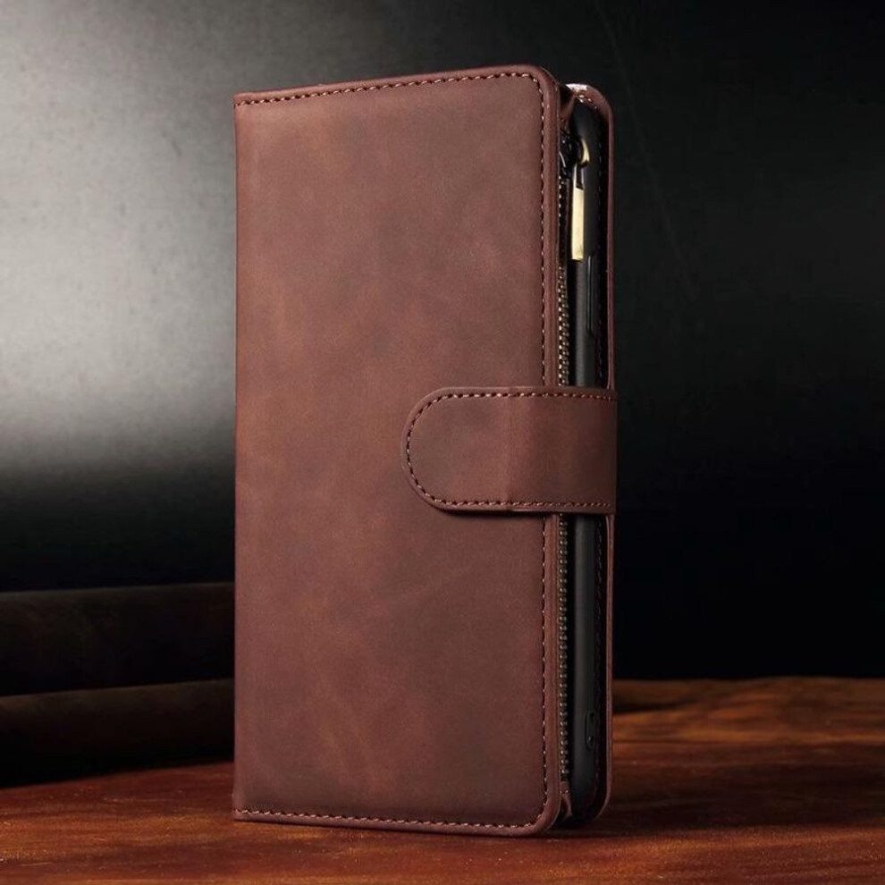 (coffee, Xiaomi Poco M3) High Quality PU Leather Wallet Phone Flip Bag Case with Credit Card Holder for iPhone Samsung Galaxy Xiaomi Huawei