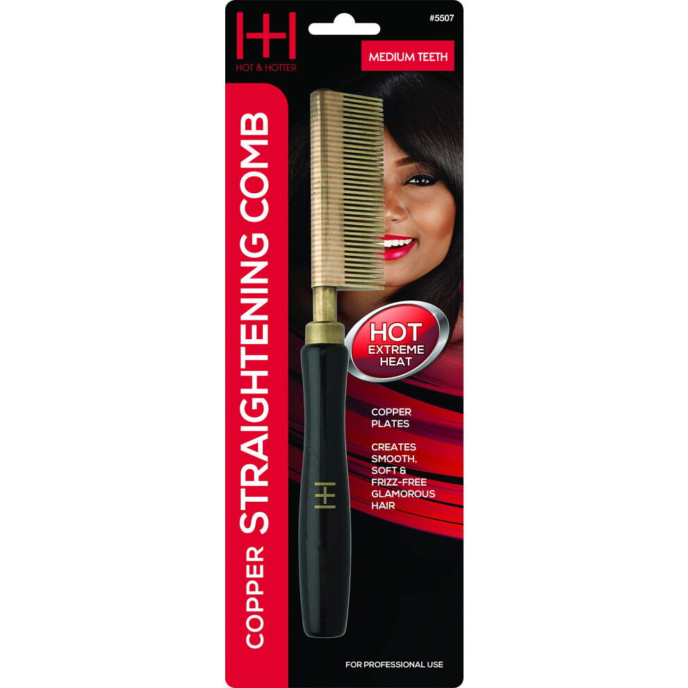 Annie Unisex Straightening Comb Medium Teeth With Copper