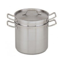 Royal Industries Double Boiler with Lid  12 qt  102 x 93 HT  Stainless Steel  Commercial Grade  NSF Certified