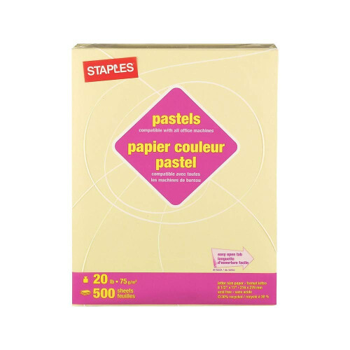 Staples 490948 Παπαγαλένιο Χαρτί Αντιγράφων 8 1/2 x 11 Ίντσες Κανάρη 500/Ρήμα (14787) 1