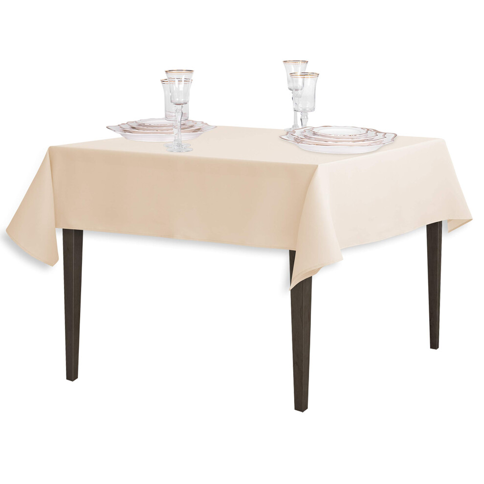Nappe en lin 54 pouces Nappe carr   e en polyester Beige