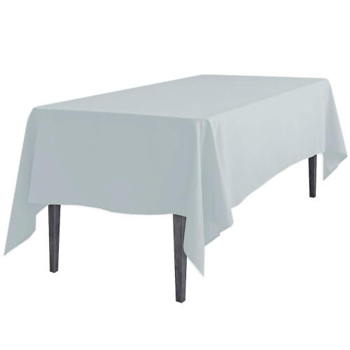 LinenTablecloth 60 x 102-Inch Rectangular Polyester Tablecloth Silver