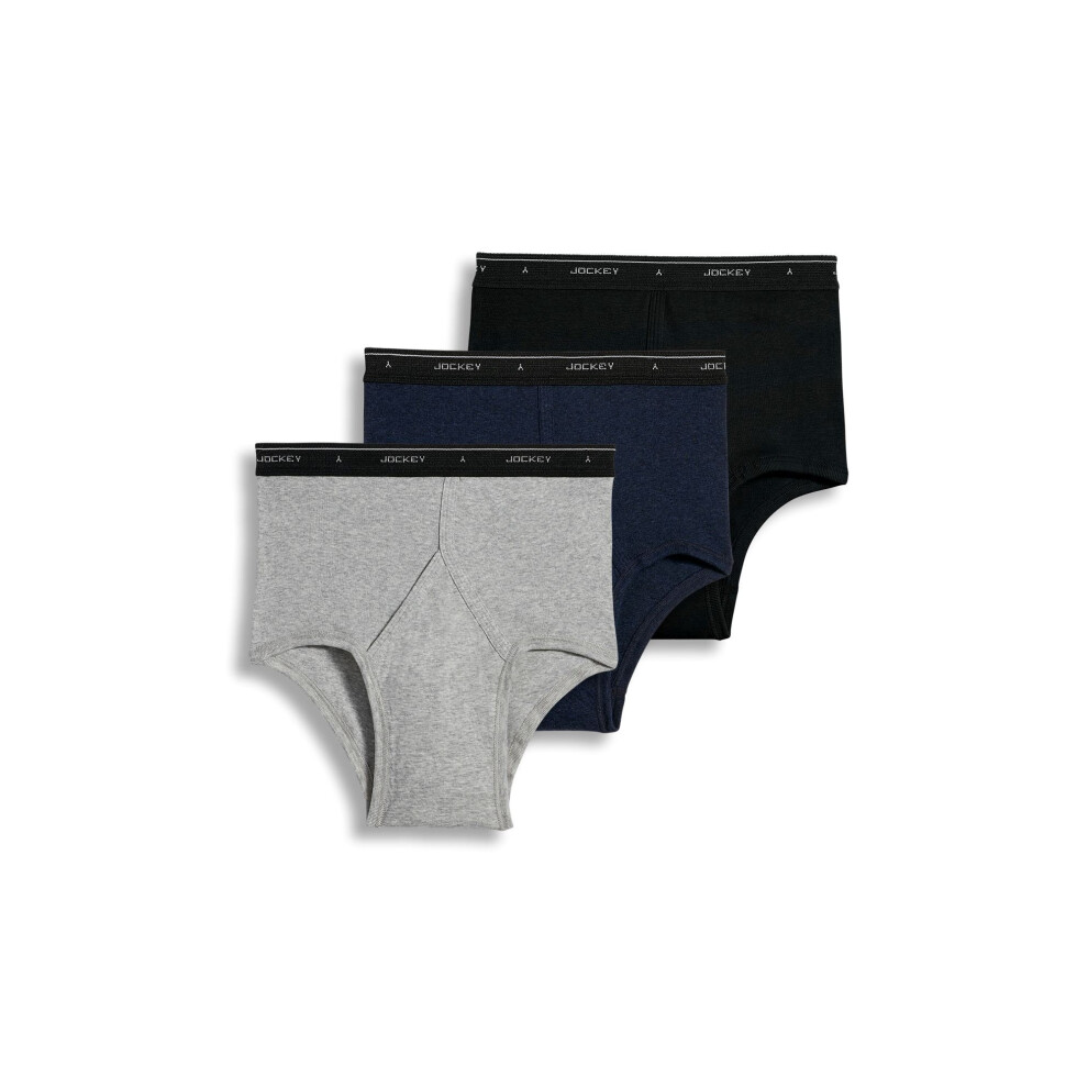 Sous-v   tements pour hommes Jockey - Lot de 3 slips taille haute classiques gris HeatherDe