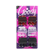 Goody Classic Claw Hair Clips - 6-Count  Clear  Brown and Black - 1/2