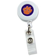 aminco NCAA Clemson Tigers Badge Reel White Large