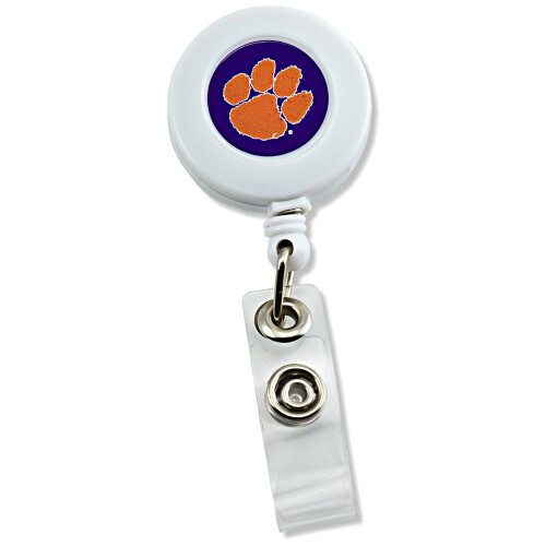 aminco NCAA Clemson Tigers Badge Reel White Large