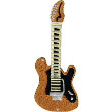 Fender Stratocaster - Chitara de aur ?i portocaliu - fier brodat pe sau coase pe plasture