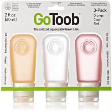 humangear GoToob 3-Pack Travel Bottle  Clear/Red/Orange  Medium (2oz)