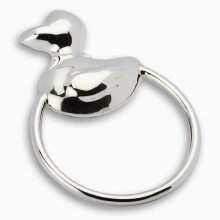 Krysaliis 925 Sterling Silver Kaczka Grzechotka-pierscien-noworodek chlopiec i dziewczynka prezent-nie matowieje i trwala-zapakowana w piekne pudelko