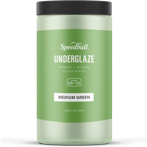 Speedball Underglaze  Medium Green  16 Ounce Jar 1