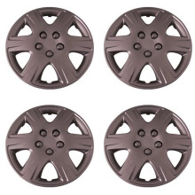 Set van 4 zilveren 15 inch aftermarket vervangende wieldoppen met metalen clipbevestigingssysteem - Onderdeelnummer: IWC422/15S