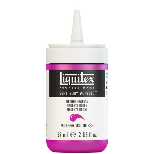Liquitex Επαγγελματική Ακρυλική Πάστα, 59ml (2-oz) Μπουκάλι, Μεσαίο Ματζέντα 1
