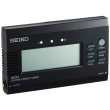 Seiko SAT10BE Stunning Guitar/Bass Tuner with Flat Tuning Function-Bla