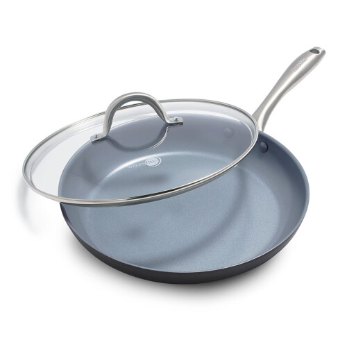 GreenPan GreenPan Lima Ανθρακωμένο Υγιεινό Κεραμικό Αντικολλητικό Τηγάνι 12" με Καπάκι