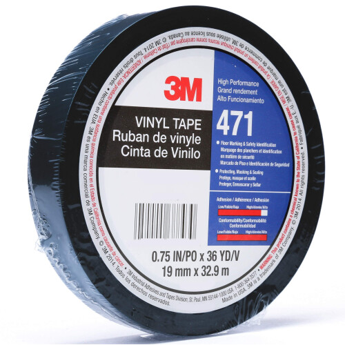 3M Ταινία Βινυλίου 3M 471, Μαύρη, 3/4 in x 36 yd, 5.2 mil