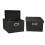 Household Essentials Fabric Storage Boxes with Lids and Handles, Black 1