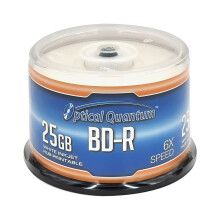 Optical Quantum OQBDR06WIP-H-50 6X 25 GB BD-R White Inkjet Printable S