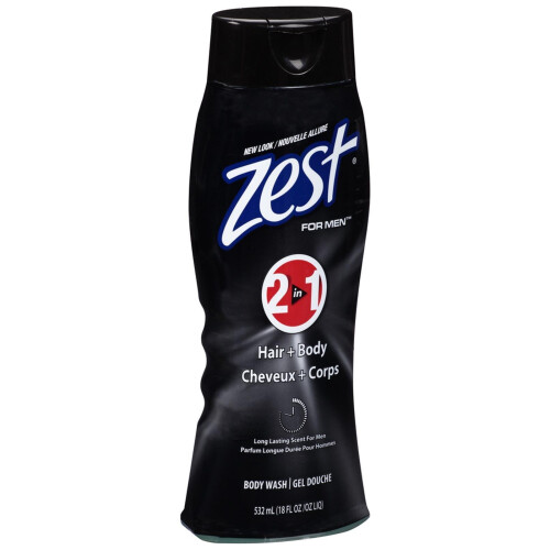 Zest 2 σε 1 Σαμπουάν & Αφρόλουτρο για Άνδρες, 18 oz