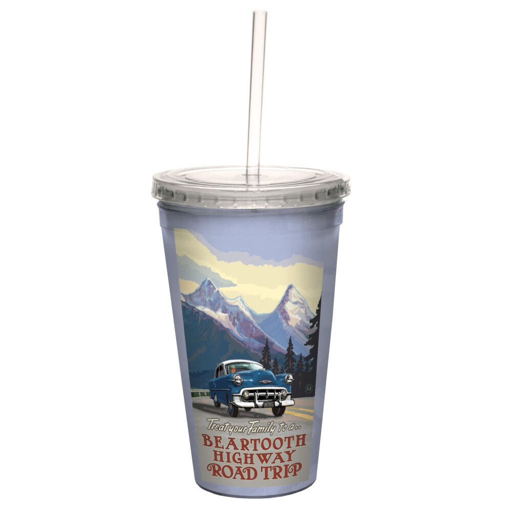 Treefree Greetings Cc33113 Vintage Beartooth Highway Road Trip Von Paul A Lanquist Artful Traveler Doppelwandige K Hltasse Mit-image