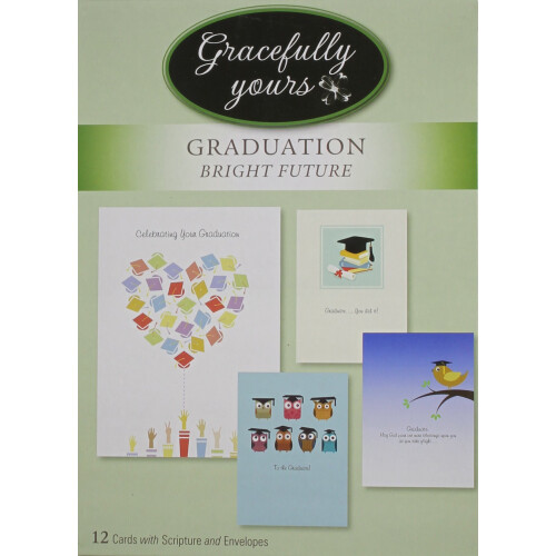 Gracefully Yours Καρτες Γενεθλίων Αποφοίτησης, 12, 4 Σχέδια/3 Κάθε με Μήνυμα Γραφής