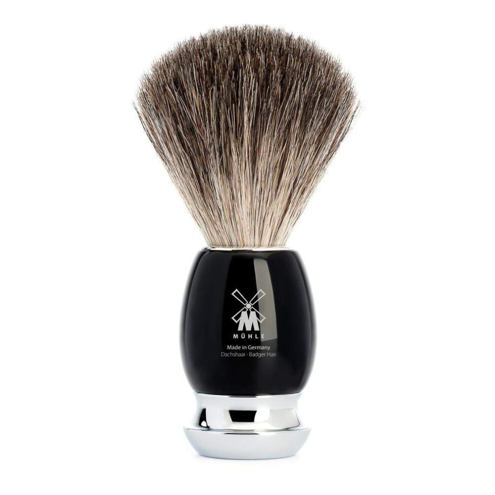 Mhle Black Vivo Resin Pure Badger Shaving Brush - Luxury Shave Brush For Men Rich Lather