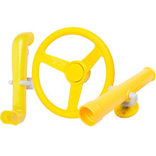 Schommelset spullen Periscoop telescoop en stuurwielset SSS-logosticker Schommelsetbevestiging Geel
