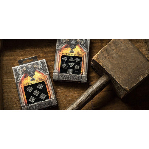 Q-Workshop Metal Dwarven 7 Polyhedral RPG prydnad trning 1