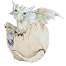George S. Chen Imports SS-G-71472 White Baby Dragon in Eggshell with G
