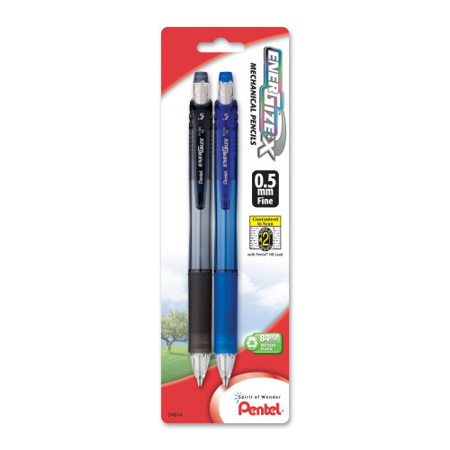 Pentel Μηχανικό Μολύβι Pentel EnerGize-x, 0.5mm, Διαφορετικά Χρώματα Σώματος, Πακέτο 2 (PL105BP2M)