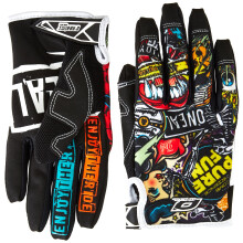 O'Neal 0385-129 Luvas de salto com gr   fico de manivela (Black/Multicolor Size 9)