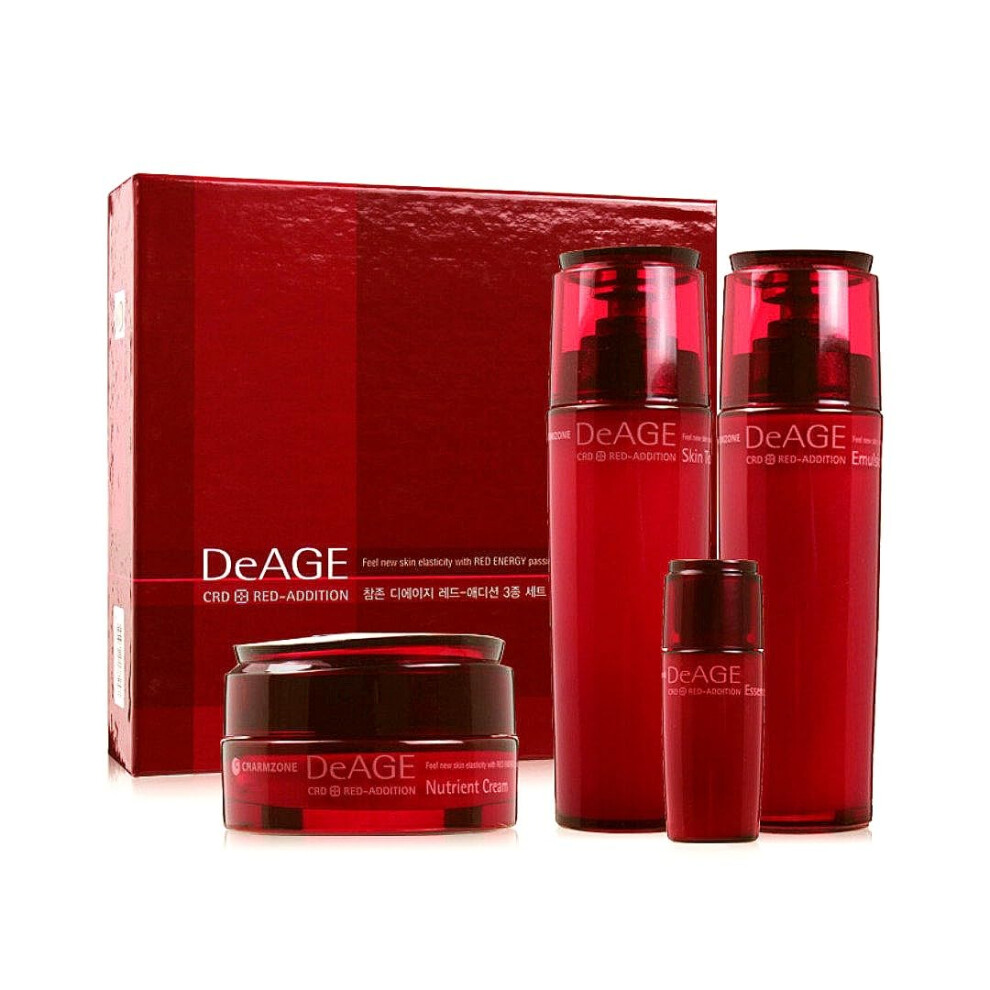 CHARMZONE DeAge Red Addition Set of 3  Red Wine Anti-Aging Korean Skin Care Routine Hydrating Nourishing (10.98 fl.oz)-image-OPC-PFNCW2K-NEW