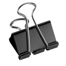 Office Depot Brand(R) Binder Clips Medium 1 1/4in. Breed 5/8in. Capaciteit Zwart Verpakking van 24 OD77837
