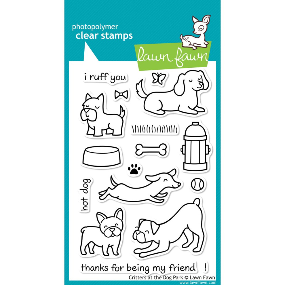 Lawn Fawn Clear Stamp - Dieren In Het Hondenpark (LF515)